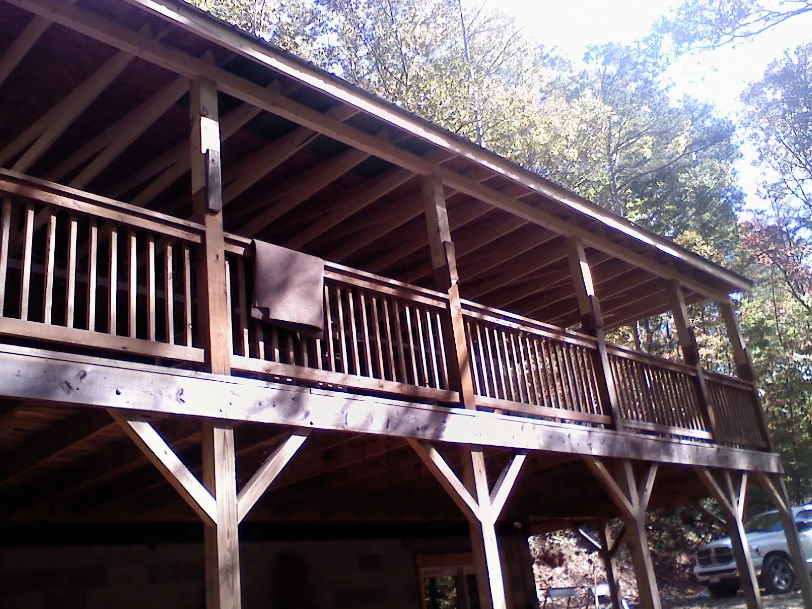 Timber framing under a new elevated porch and deck — Roof Leak Repair in Rippey by Roofing Brothers